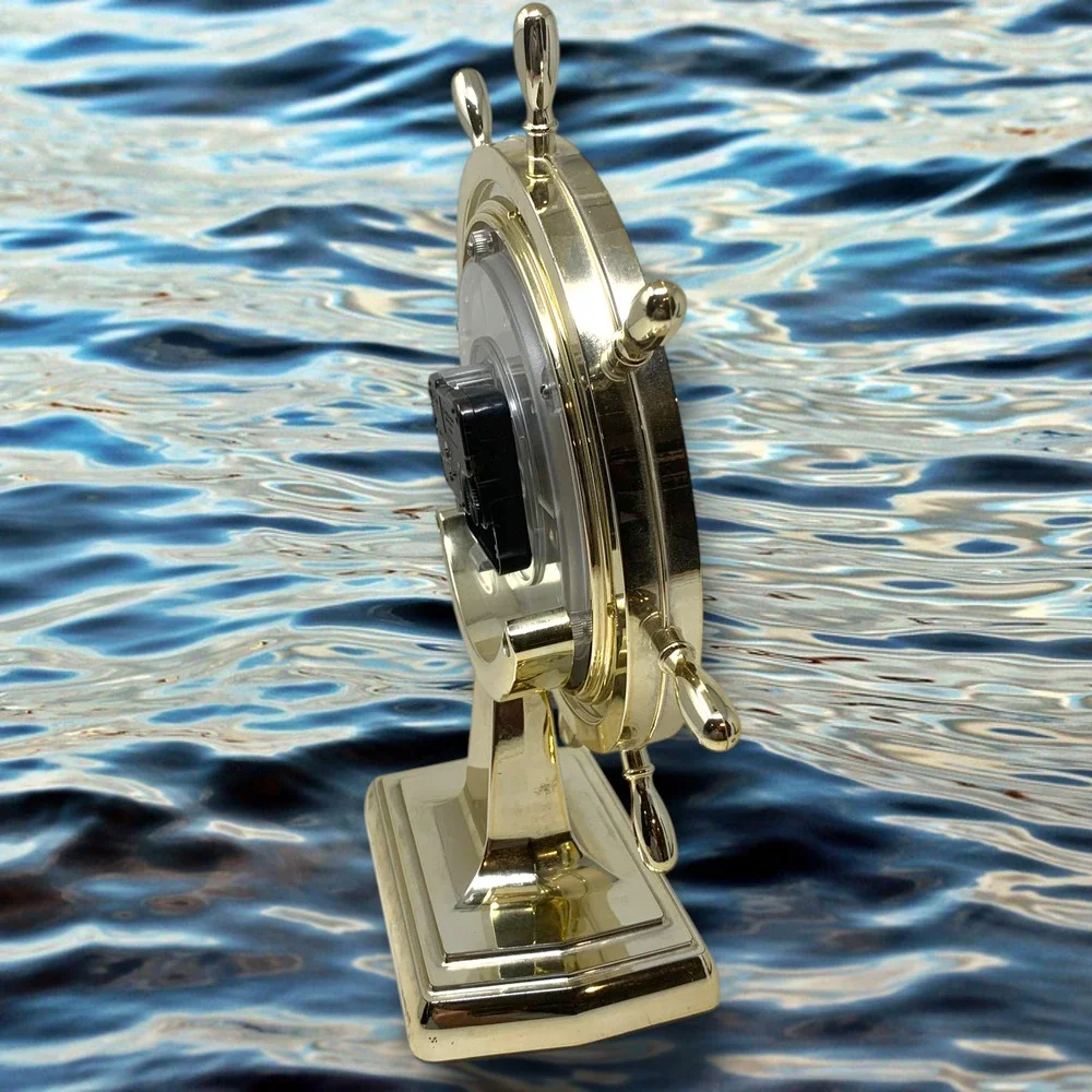 Vtg 1980's Seiko Ship Wheel World Time Clock Quartz Desk Clock Nautical QOZ153G